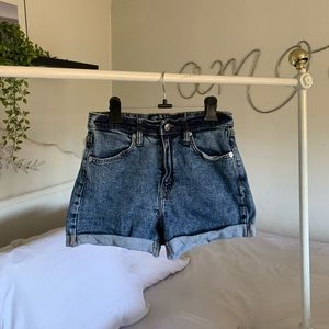 High waisted denim shorts